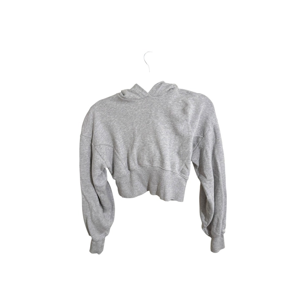OFFLINE by Aerie Womens Gray Cropped Hoodie Sweatshirt Thumbholes Size S